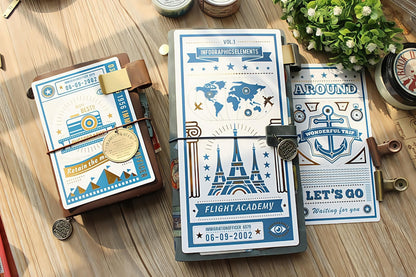 Traveler‘s Notebook Underlay with Ruler | Pencil Board | Gold Foiled Dashboards Page Marker | Standard Passport Size TN Accessories