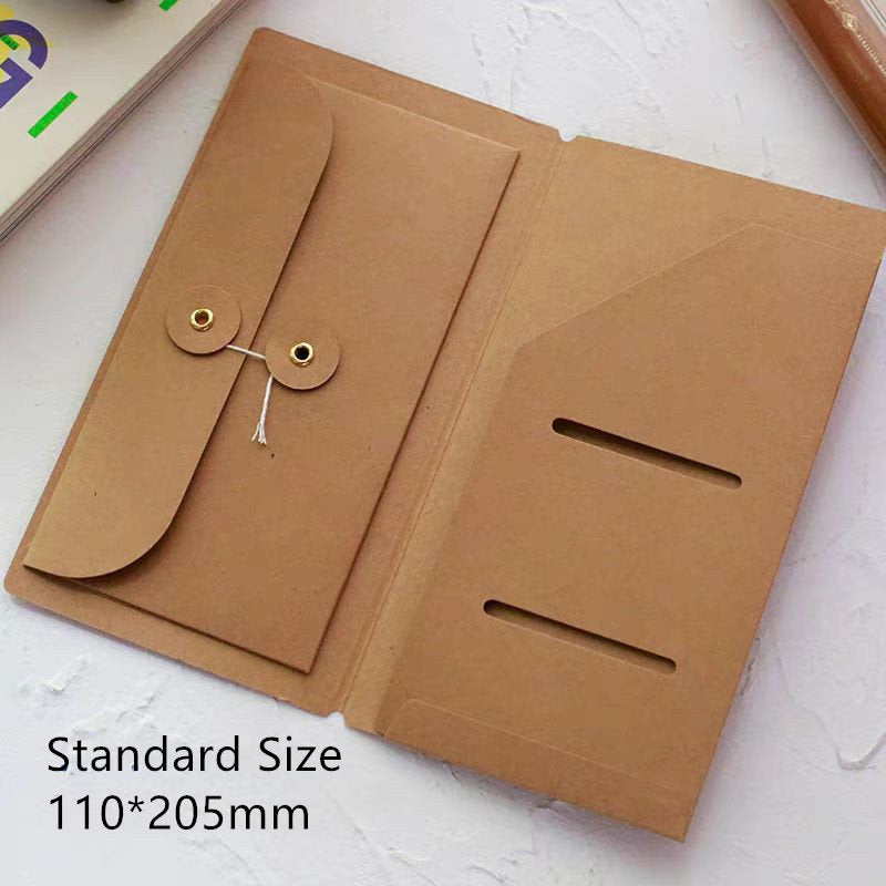 Kraft File Folder for Travel Journal | Passport Standard TN Insert Pocket Envelope | Passport Credit Card Holder Organizer