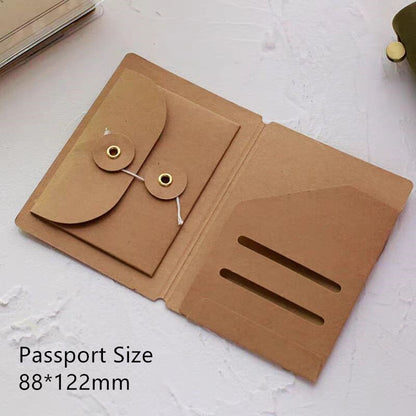 Kraft File Folder for Travel Journal | Passport Standard TN Insert Pocket Envelope | Passport Credit Card Holder Organizer
