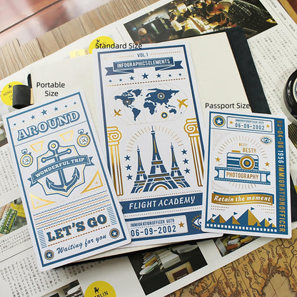 Traveler‘s Notebook Underlay with Ruler | Pencil Board | Gold Foiled Dashboards Page Marker | Standard Passport Size TN Accessories