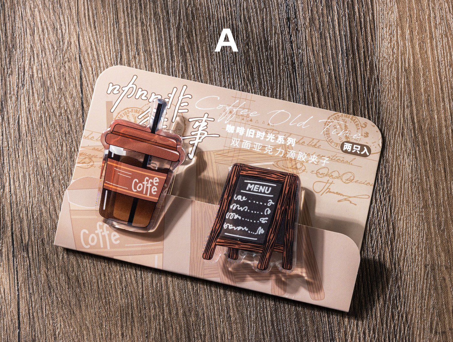 Cute Coffee Acrylic Journal Clips | Hand-drawing Strong Paper Clips | Stationery Journal Supplies Planner Accessories