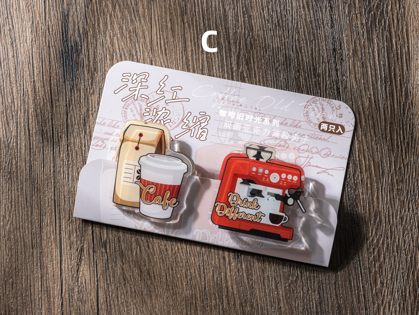 Cute Coffee Acrylic Journal Clips | Hand-drawing Strong Paper Clips | Stationery Journal Supplies Planner Accessories