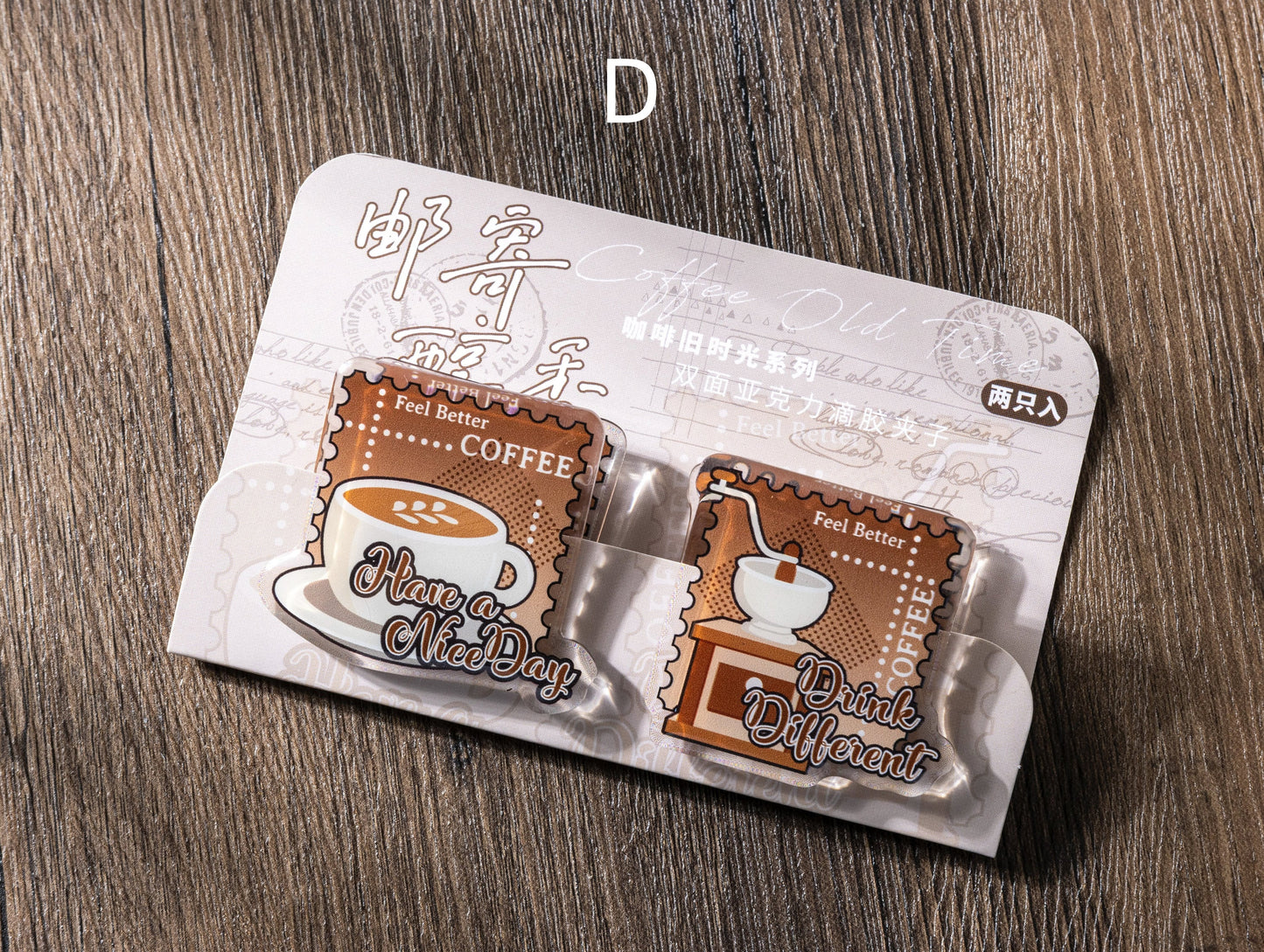 Cute Coffee Acrylic Journal Clips | Hand-drawing Strong Paper Clips | Stationery Journal Supplies Planner Accessories