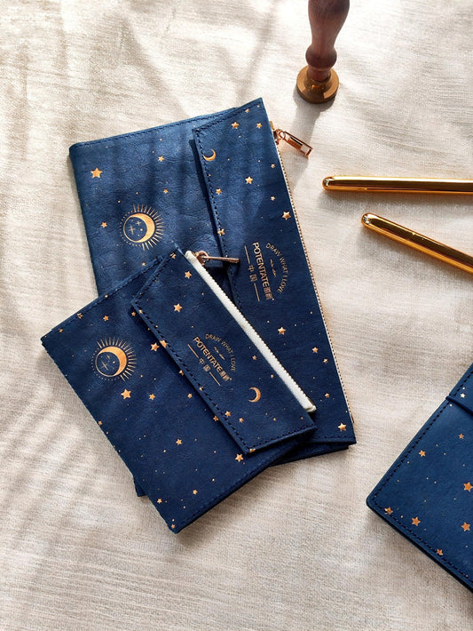 Star Moon Travel Journal Accessories | Zipper Pocket Insert Cardholder Organizer | TN Standard  Passport Size | Travel Journal