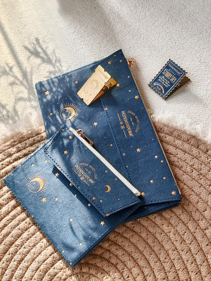 Star Moon Travel Journal Accessories | Zipper Pocket Insert Cardholder Organizer | TN Standard  Passport Size | Travel Journal