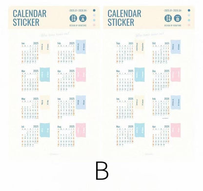 2025 Calendar Sticker | 2025 Calendar | 2025 April to 2026 July | Sticky Tabs | Monthly Plan Stickers | Planner Accessories | Bullet Journal