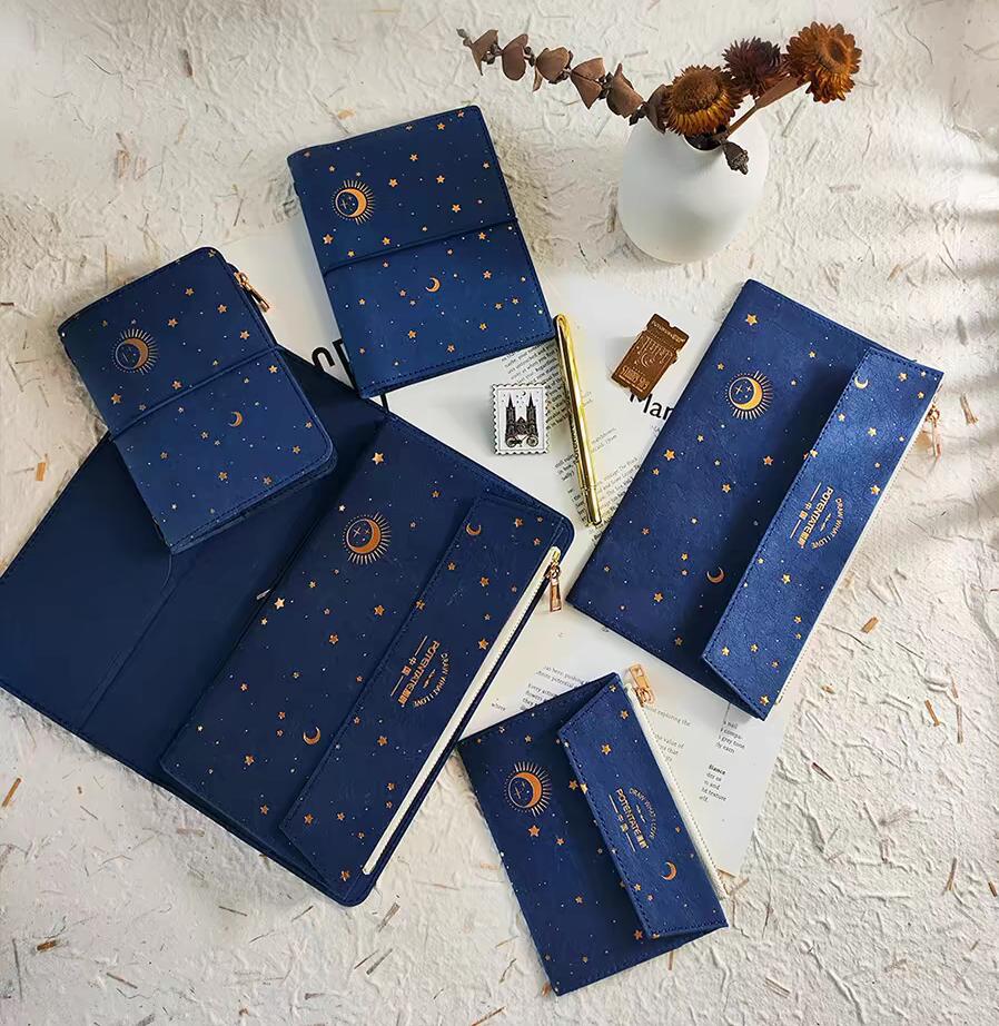 Star Moon Travel Journal Accessories | Zipper Pocket Insert Cardholder Organizer | TN Standard  Passport Size | Travel Journal