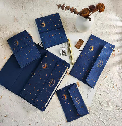 Star Moon Travel Journal Accessories | Zipper Pocket Insert Cardholder Organizer | TN Standard  Passport Size | Travel Journal