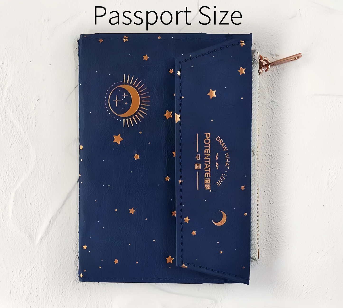 Star Moon Travel Journal Accessories | Zipper Pocket Insert Cardholder Organizer | TN Standard  Passport Size | Travel Journal