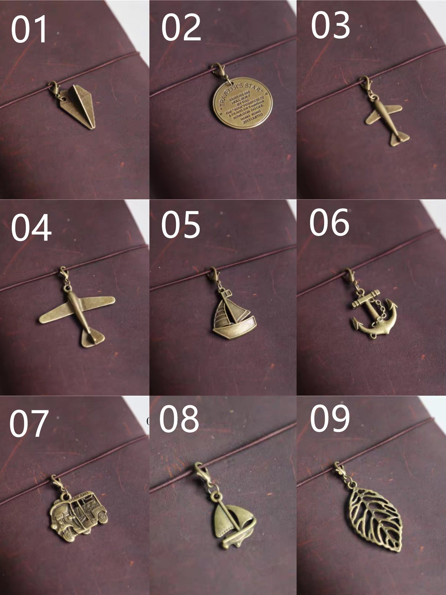 Travel Journal Vintage Charms | Midori Journal Planner Bronze Charms | Bracelet Charm Connectors | Travel Journal Accessories