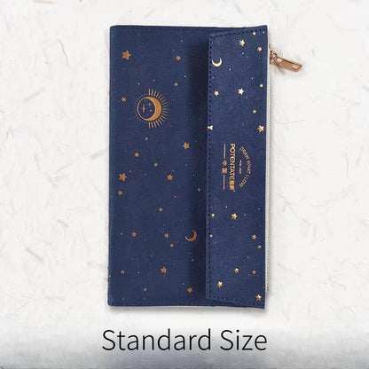 Star Moon Travel Journal Accessories | Zipper Pocket Insert Cardholder Organizer | TN Standard  Passport Size | Travel Journal