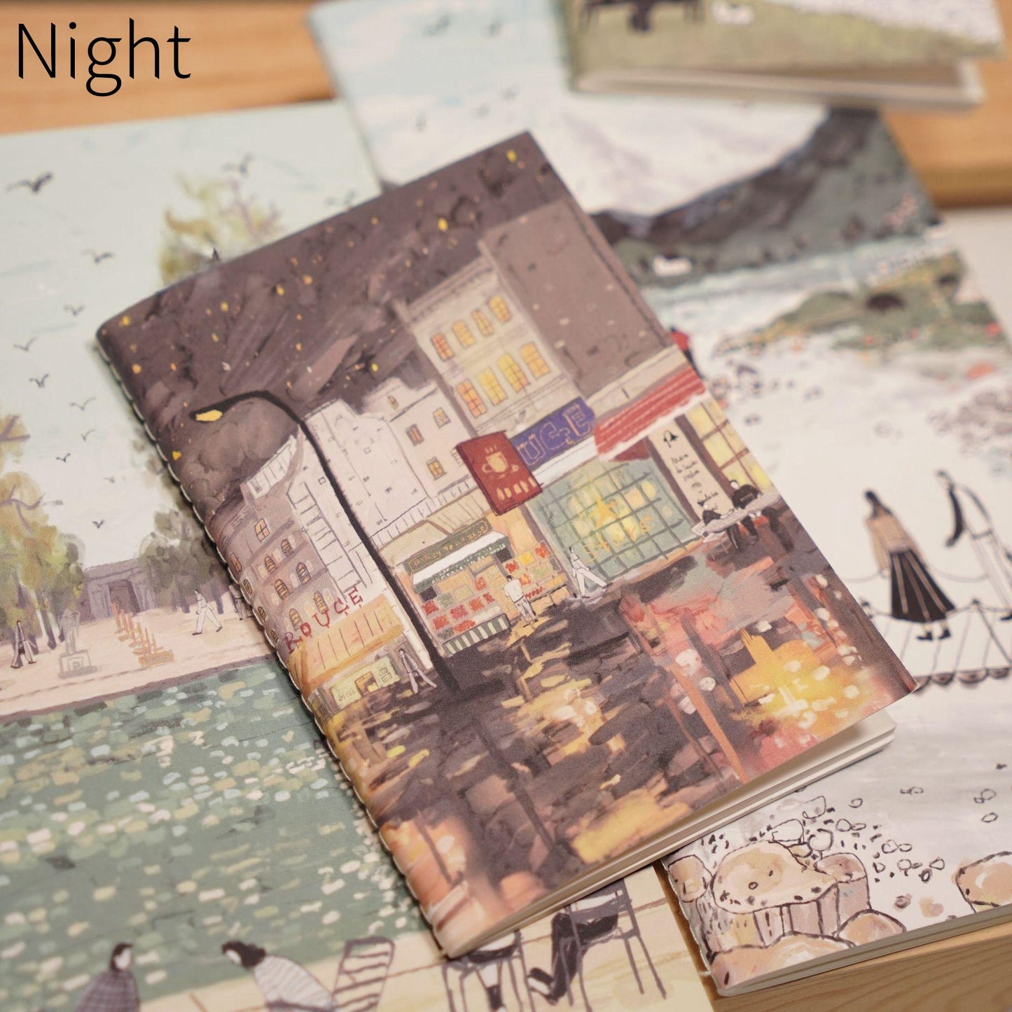 Hand-drawn Illustration Style Notebook | Travel Journal Blank Inserts Refills | Standard Passport Size | TN Accessories