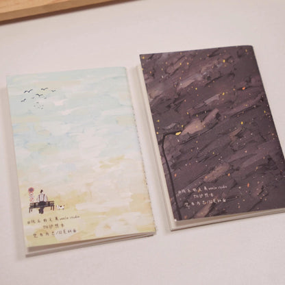 Hand-drawn Illustration Style Notebook | Travel Journal Blank Inserts Refills | Standard Passport Size | TN Accessories