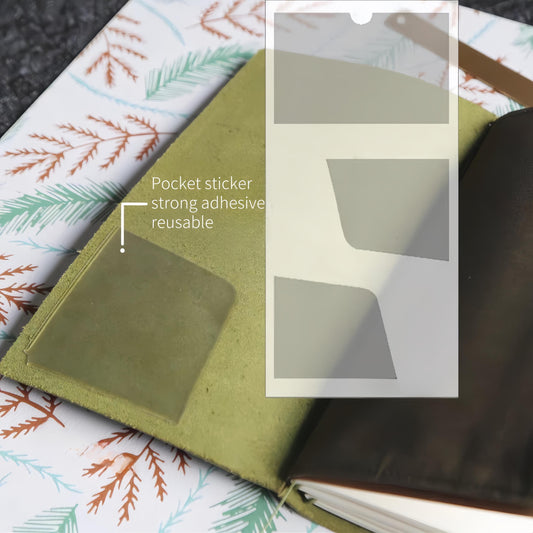 Travel Journal Sticky Pockets | Adhesive Slot Pocket CardHolder | Standard Passport Size TN | Leather Travel Journal Accessories