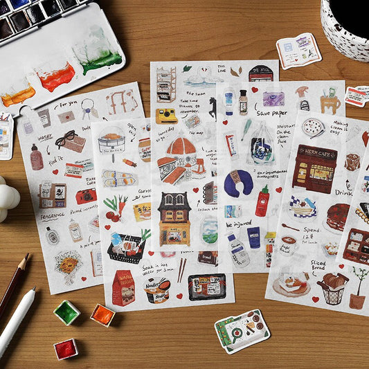 Travel Sketches Sticker /  Stickers / Planner Sticker Set / Junk Journal / Die Cut Stickers