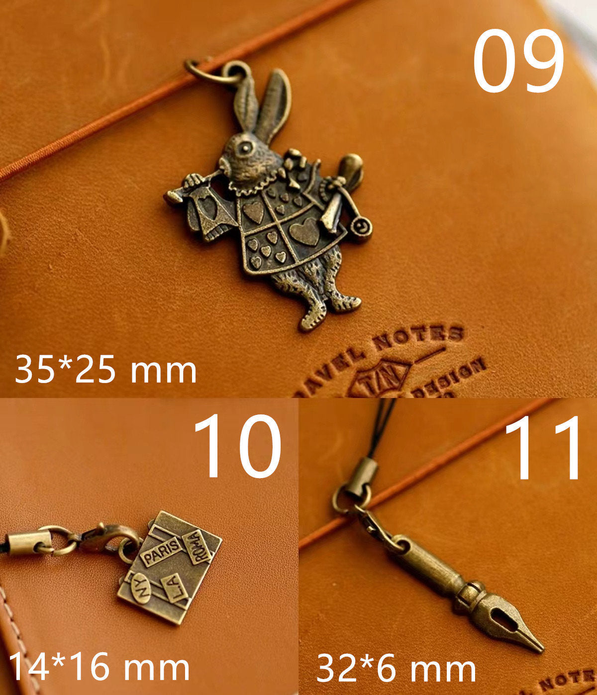 Travel Journal Vintage Charms | Journal Planner Bronze Charms | Bracelet Charm Connectors | Travel Journal Accessories