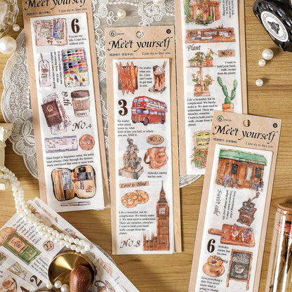 Travel Life Aesthetics Retro Sticker Pack｜Coffee Plant Stationery Stickers | Planner Collage Junk Journal Scrapbooking Supplies
