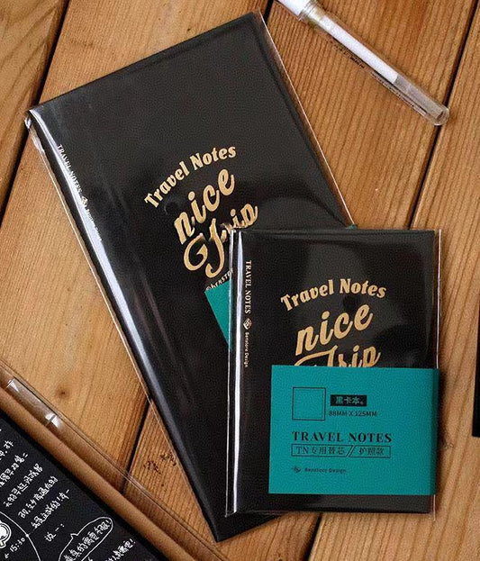 Black Blank Paper TN Travel Journal Refills | Standard Passport Size Inserts | Travel Journal Planner | Travel Journal Accessories