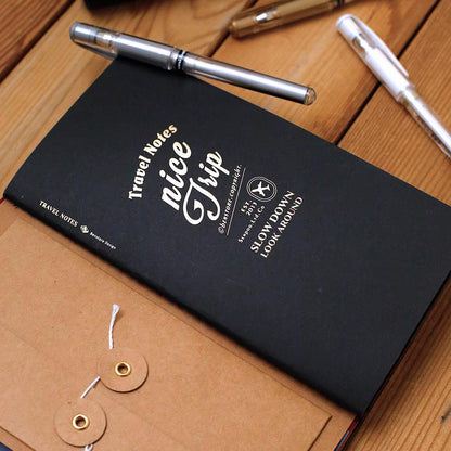 Black Blank Paper TN Travel Journal Refills | Standard Passport Size Inserts | Travel Journal Planner | Travel Journal Accessories