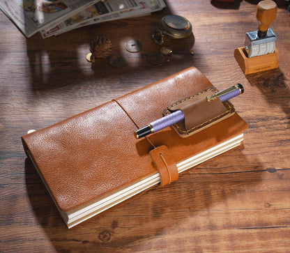 Handmade 100% Genuine Leather Single Pen Holder Clip for Books Notebooks | Travel Journal | Notebook Pen Holder | Journal Accessory