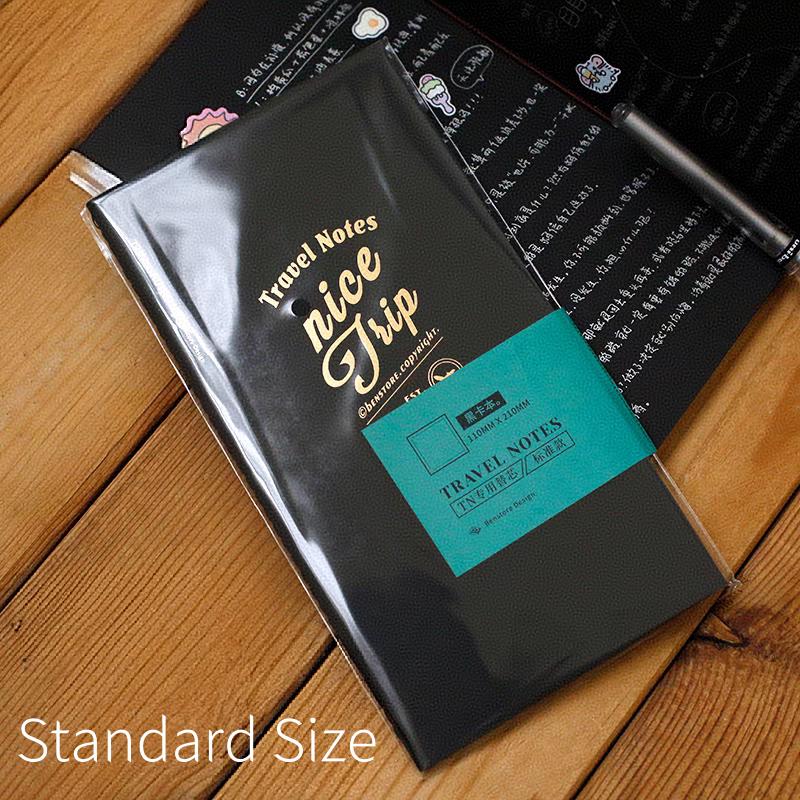 Black Blank Paper TN Travel Journal Refills | Standard Passport Size Inserts | Travel Journal Planner | Travel Journal Accessories