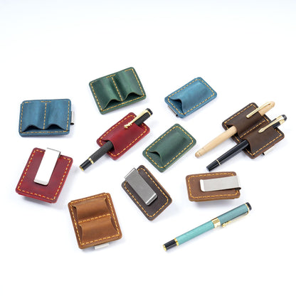 Handmade 100% Genuine Leather 2-Pen Holder Clip Books & Notebooks | Pen Loop | Pen Organizer | Notebook Pencil Holder | Journal Accessory