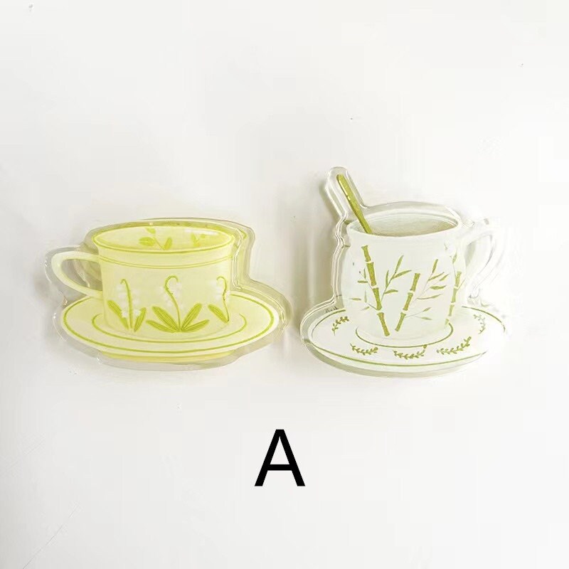 Cute Cup Acrylic Journal Clips - Strong Paper Clip for Stationery Scrapbooking and Planner Supplies