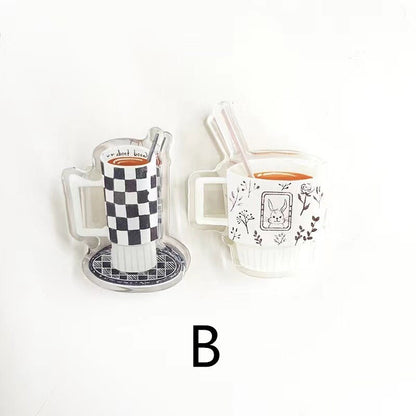 Cute Cup Acrylic Journal Clips - Strong Paper Clip for Stationery Scrapbooking and Planner Supplies