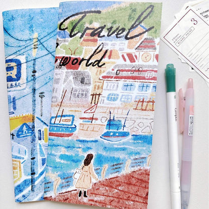 Hand-drawn Illustration Style Blank Notebook | Travel Journal Blank Inserts Refills | Standard Size | TN Accessories