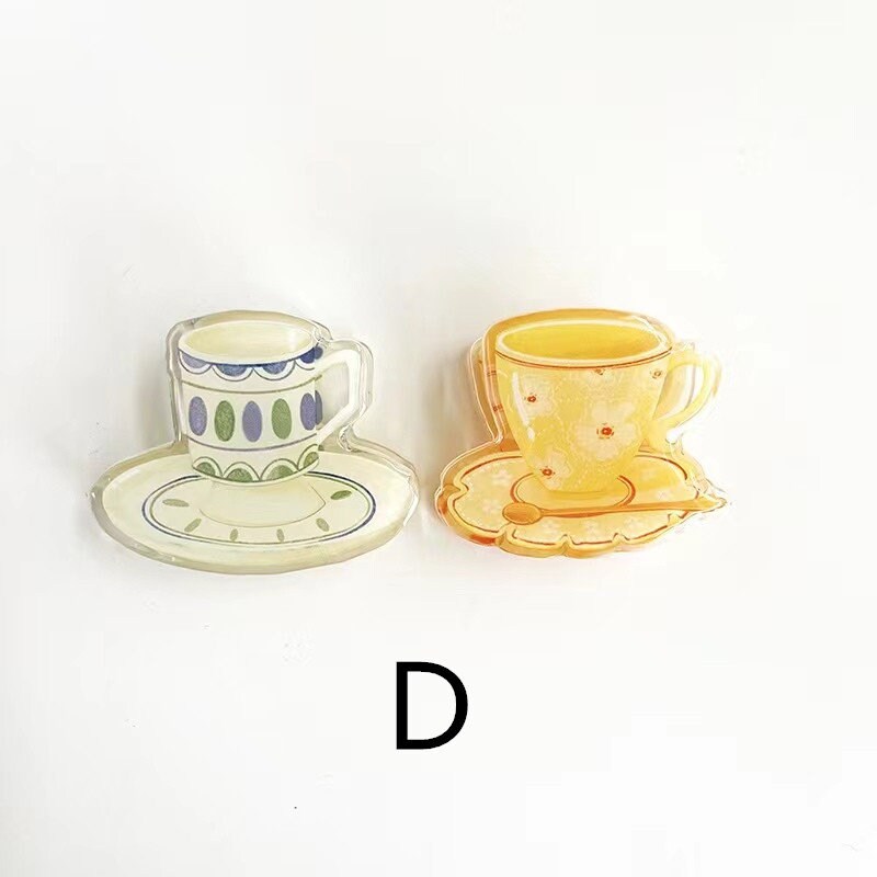 Cute Cup Acrylic Journal Clips - Strong Paper Clip for Stationery Scrapbooking and Planner Supplies