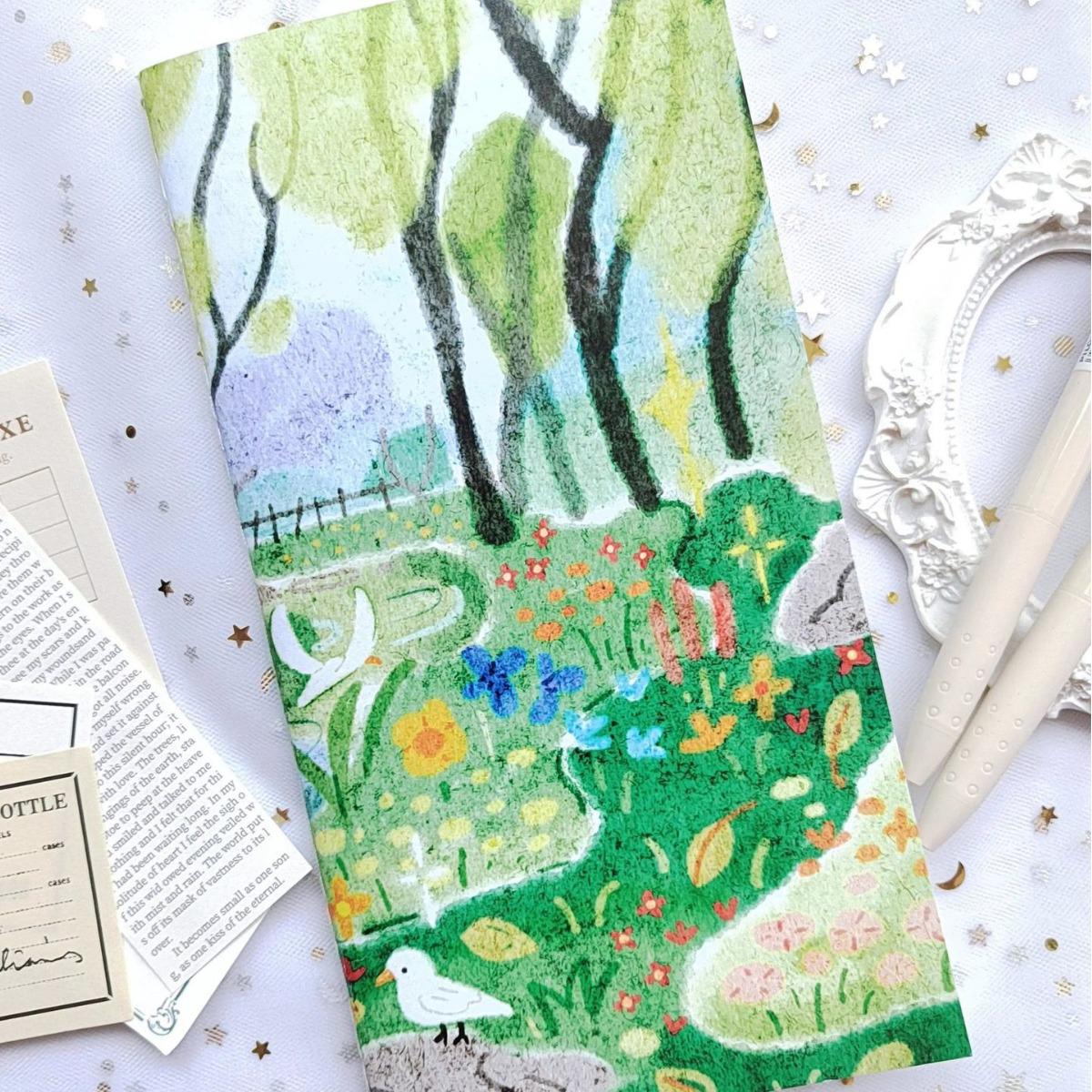 Hand-drawn Illustration Style Blank Notebook | Travel Journal Blank Inserts Refills | Standard Size | TN Accessories