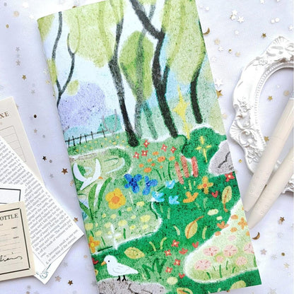 Hand-drawn Illustration Style Blank Notebook | Travel Journal Blank Inserts Refills | Standard Size | TN Accessories