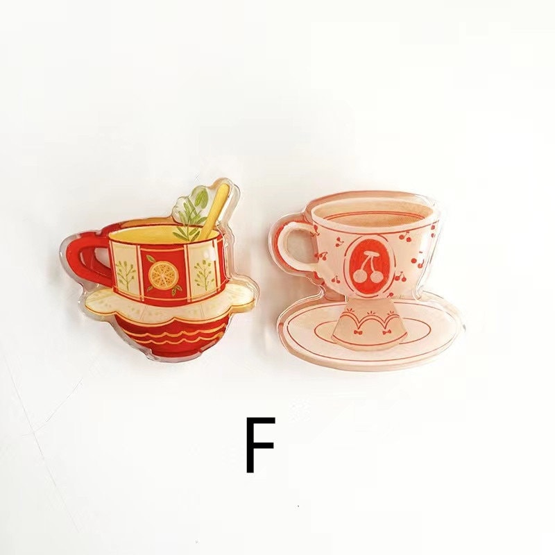Cute Cup Acrylic Journal Clips - Strong Paper Clip for Stationery Scrapbooking and Planner Supplies