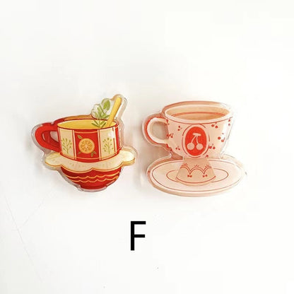 Cute Cup Acrylic Journal Clips - Strong Paper Clip for Stationery Scrapbooking and Planner Supplies