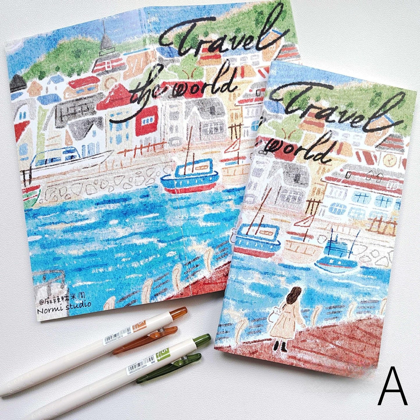 Hand-drawn Illustration Style Blank Notebook | Travel Journal Blank Inserts Refills | Standard Size | TN Accessories