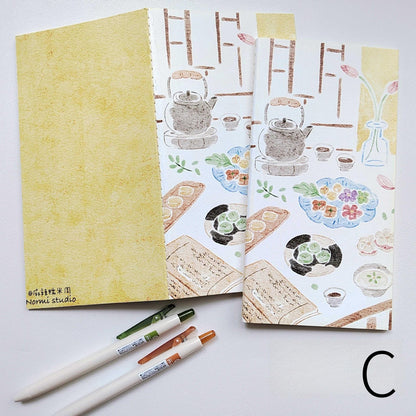 Hand-drawn Illustration Style Blank Notebook | Travel Journal Blank Inserts Refills | Standard Size | TN Accessories
