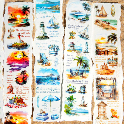 Seaside Beach Tape | Travel PET Tape | Decorative Tape Roll | Travel Theme Tape | Gift Wrapping | Travel Planner Journal