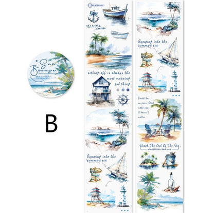 Seaside Beach Tape | Travel PET Tape | Decorative Tape Roll | Travel Theme Tape | Gift Wrapping | Travel Planner Journal