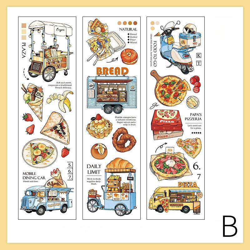 Handdrawn Retro Time Traveler Decorative Sticker｜Coffee Food Art Stationery Stickers | Collage Planner Junk Journal Scrapbooking Supplies