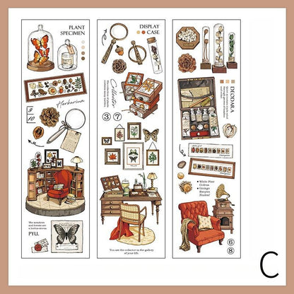 Handdrawn Retro Time Traveler Decorative Sticker｜Coffee Food Art Stationery Stickers | Collage Planner Junk Journal Scrapbooking Supplies