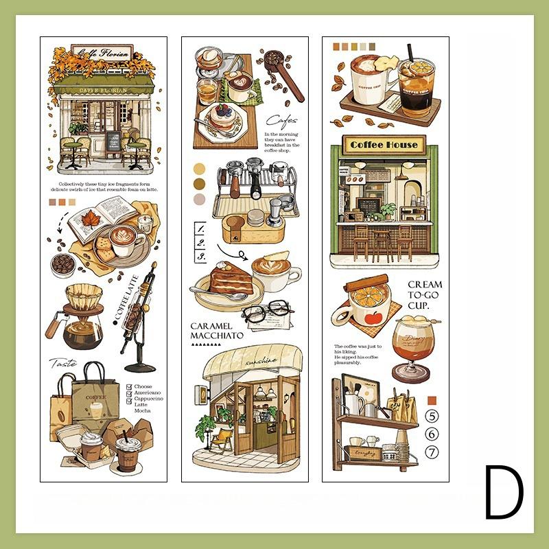 Handdrawn Retro Time Traveler Decorative Sticker｜Coffee Food Art Stationery Stickers | Collage Planner Junk Journal Scrapbooking Supplies