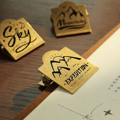 Retro Brass Metal Clips | Strong Paper Clip | Traveler's Notebook TN | Stationery Journal Scrapbooking Notebook Planner Accessories Supplies