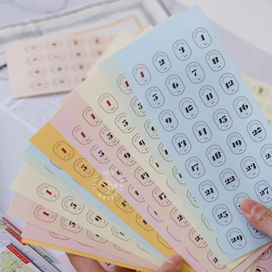 384pcs Date Daily Calendar Sticker Book | Undated Functional Planner Sticker Pack | Basic Stickers | BuJo Sticker kit