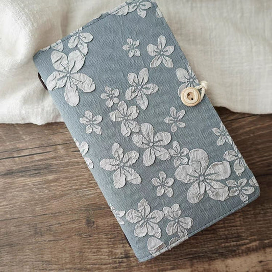 Retro Cotton Fabrics Flowers Travel Journal TN Cover Set | Standard Portable Size | Vintage Travel Journal | Gift for Her Him