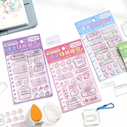 Daily Record Clear Stamp | Daily Plan Transparent Rubber Stamps | Cute Icon Calendar Tracker Checklist | Bullet Journal Planner Accessories