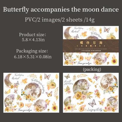 Beautiful Moon Transfer Stickers | Rub-on Stickers | Print-on Stickers | Journal Scrapbooking Collage Crafting Supplies