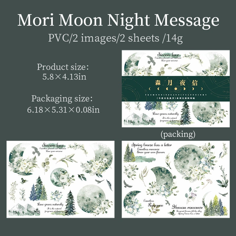 Beautiful Moon Transfer Stickers | Rub-on Stickers | Print-on Stickers | Journal Scrapbooking Collage Crafting Supplies