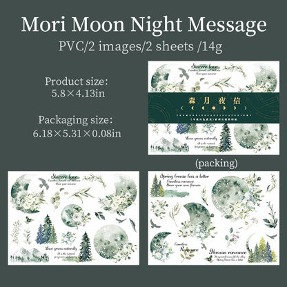 Beautiful Moon Transfer Stickers | Rub-on Stickers | Print-on Stickers | Journal Scrapbooking Collage Crafting Supplies