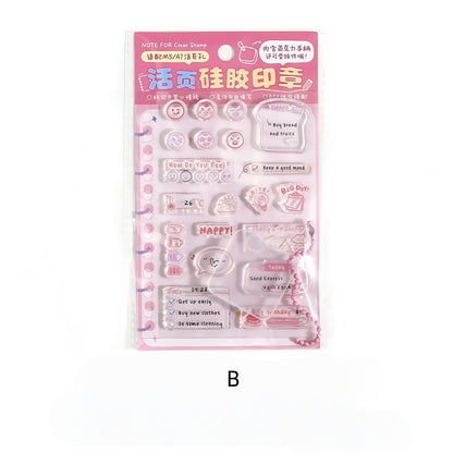 Daily Record Clear Stamp | Daily Plan Transparent Rubber Stamps | Cute Icon Calendar Tracker Checklist | Bullet Journal Planner Accessories