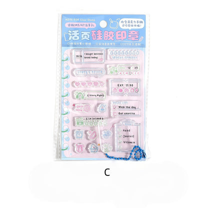 Daily Record Clear Stamp | Daily Plan Transparent Rubber Stamps | Cute Icon Calendar Tracker Checklist | Bullet Journal Planner Accessories